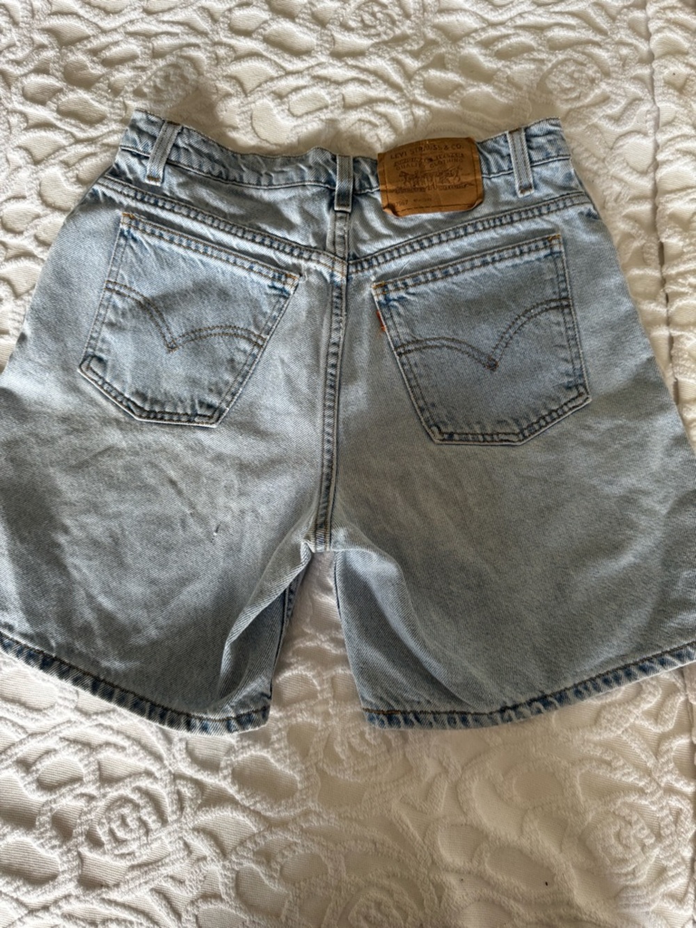 Levi’s 967 Relaxed Fit Shorts Y2K Orange Tab Light Wash Junior Size 9 - Picture 4 of 12